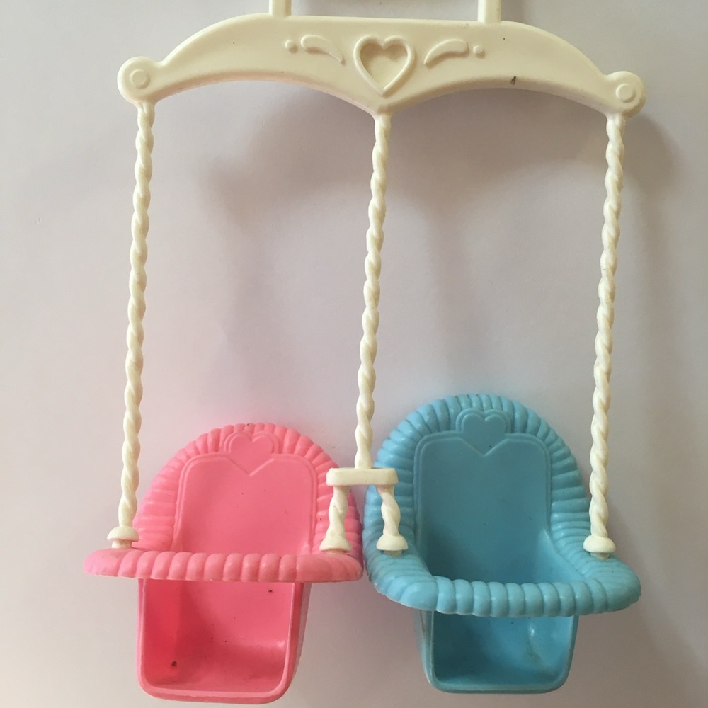 Fisher Price Loving Family Dollhouse pink and blue twin swing for dollhouse